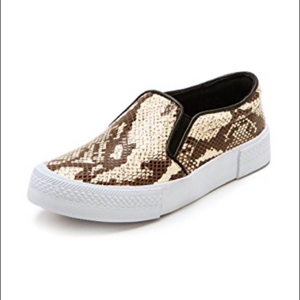 Steve Madden Snake Print Slip On Leather Sneakers